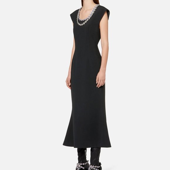 CHRISTOPHER KANE FLOWER CUPCHAIN CREPE DRESS